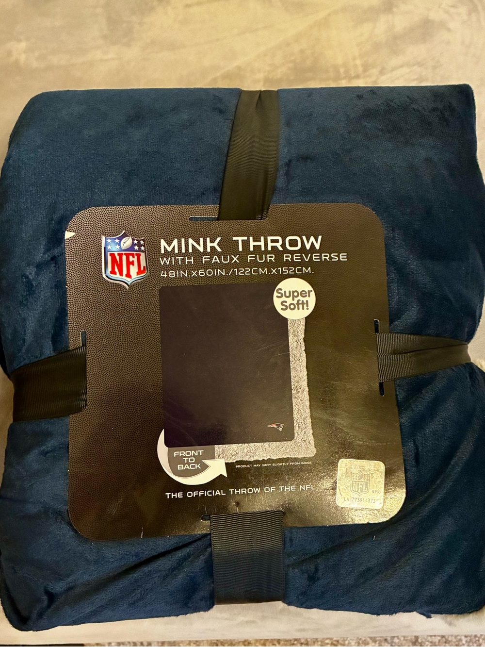 NFL Patriots Mink Throw Blanket